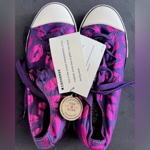 Converse Pink and Purple Kiss Low-Tops